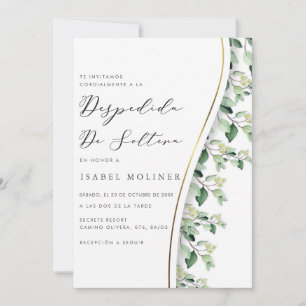 Invitación Vegetación acuarela Dorada Ducha de Novias Español
