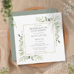 Invitación Vegetación acuática Bridesmaids Plaza del almuerzo<br><div class="desc">Con delicadas hojas de color agua verde,  esta invitación a la moda de las damas de honor a la plaza de almuerzo puede ser personalizada con su información especial de eventos de celebración,  con un fondo de sabios plateados al revés. Diseñado por Thisisnotme©</div>