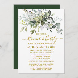 Invitación Vegetación acuática Brunch Bridal Bubbly Gold