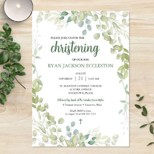 Invitación Vegetación acuática Christening Baby