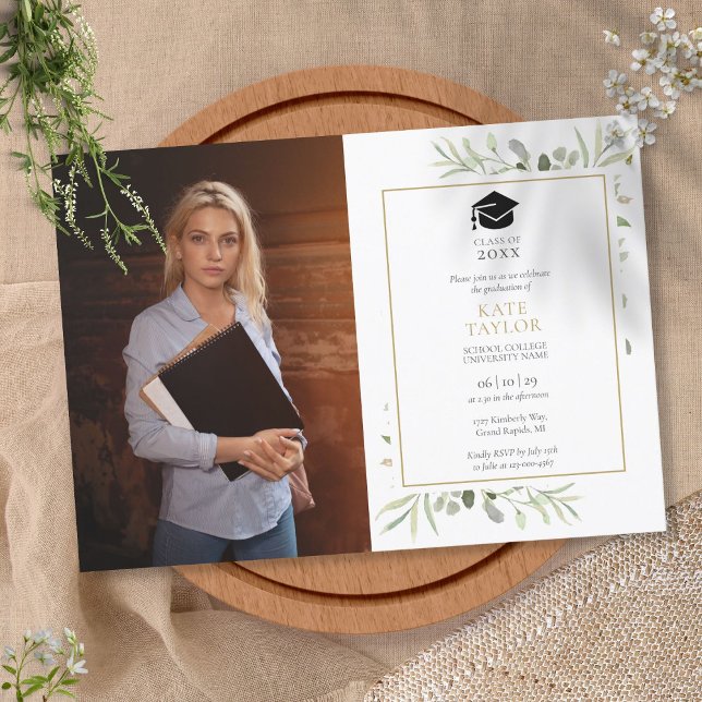 Invitación Vegetación acuática deja foto de fiesta de graduac (Subido por el creador)