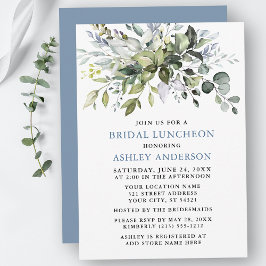 Invitación Vegetación acuática Dusty Blue Bridal Luncheon