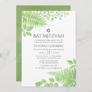 Invitación Vegetación acuática Foliage Bat Mitzvah