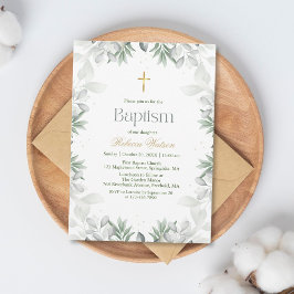 Invitación Vegetación acuática moderna Vegetación Bebé Baptis