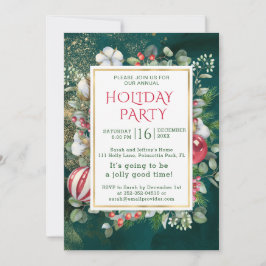 Invitación Vegetación acuática, Navidades baubles, eucalipto