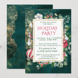 Invitación Vegetación acuática, Navidades baubles, eucalipto