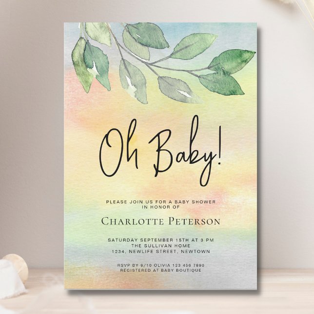 Invitación Vegetación acuática Oh Baby Baby Shower (Subido por el creador)