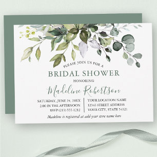 Invitación Vegetación acuática Sage Green Bridal Shower