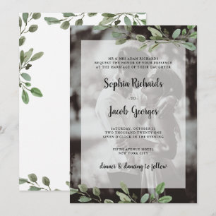 Invitación Vegetación acuática simple   Boda fotográfico