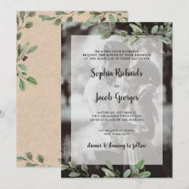 Invitación Vegetación acuática simple | Boda fotográfico de K