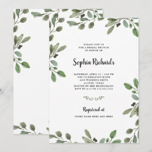 Invitación Vegetación acuática simple   Bridal Brunch