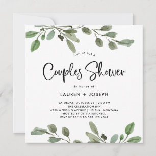 Invitación Vegetación acuática simple   Ducha de pareja