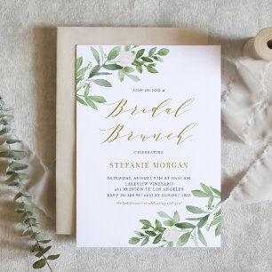 Invitación Vegetación acuática y brunch de novias con flores