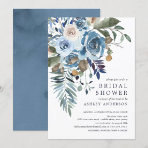 Invitación Vegetación acuática y ducha de novia floral rosa