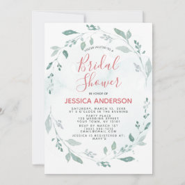 Invitación Vegetación acuática y ducha de novia rosa