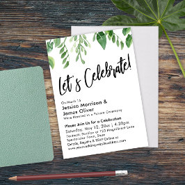 Invitación Vegetación acuática y escritura a mano, celebremos