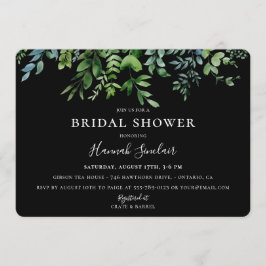 Invitación Vegetación Botánica Ducha Negra Bridal
