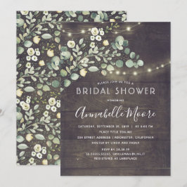 Invitación Vegetación Botánica Rústica Ducha Nupcial