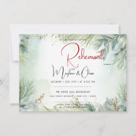 Invitación Vegetación de acuarela de invierno