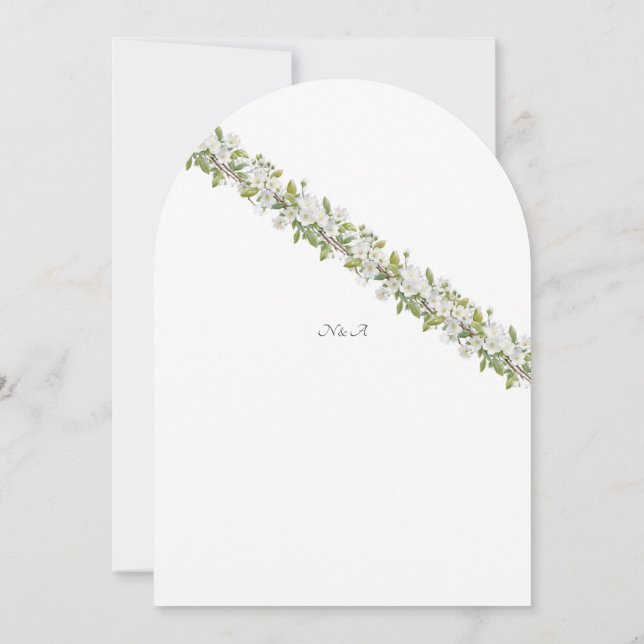 Invitación Vegetación de Bodas acrílicos y flores (Reverso)