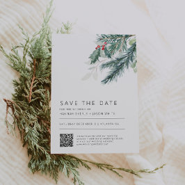 Invitación Vegetación De Bodas De Invierno Código QR Guardar