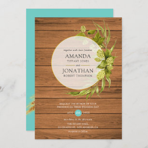 Invitación Vegetación de Cerveza Willow y Boda Geométrico de 