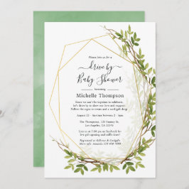 Invitación Vegetación de color de agua Gemelo Geométrico Por 