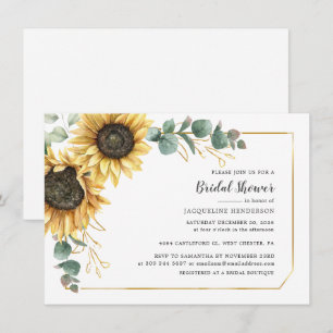 Invitación Vegetación de girasol Ducha nupcial floral Eucalyp