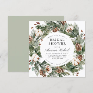 Invitación Vegetación de invierno Vegetación Pine Cotton Brid