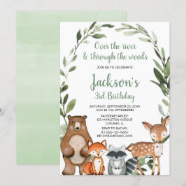 Invitación Vegetación de los animales de bosque de vegetación