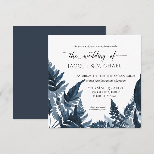 Invitación Vegetación de los bosques de montaña Fern Delft Bo (Anverso / Reverso)