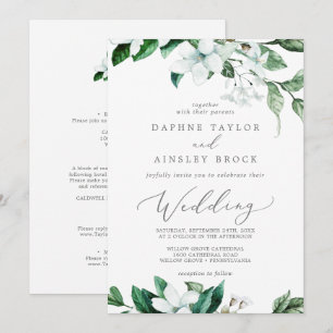 Invitación Vegetación De Los Bosques En Un Boda