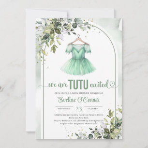 Invitación Vegetación de tutu verde acuarela