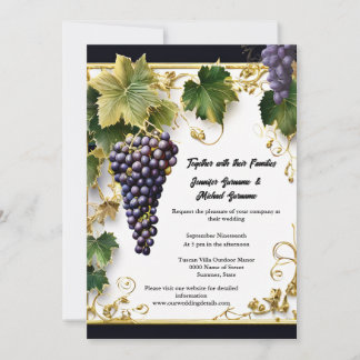 Invitación Vegetación de uva vitícola de la región toscana