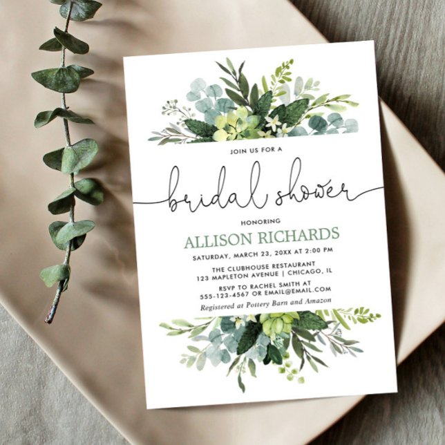 Invitación Vegetación de vegetación moderna ducha de novia (Subido por el creador)