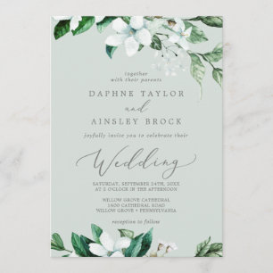 Invitación Vegetación de Woodland   Boda Mint Green