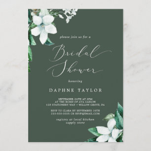 Invitación Vegetación de Woodland   Hunter Green Bridal Showe
