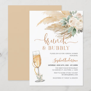 Invitación Vegetación del desierto Boho Pampas Brunch & Bubbl
