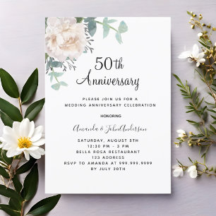 Invitación Vegetación floral 50 aniversario boda