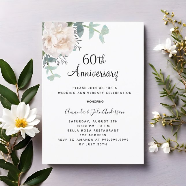 Invitación Vegetación floral 60 aniversario boda (Subido por el creador)
