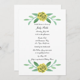 Invitación Vegetación floral amarilla Foliage Bridal Shower