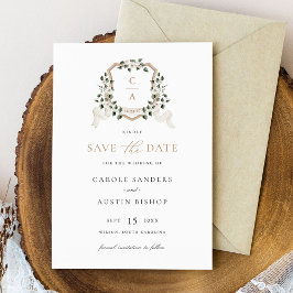 Invitación Vegetación floral blanca Boda Escudo marfileño Gua