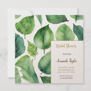 Invitación Vegetación floral Caligrafía mínima Ducha nupcial