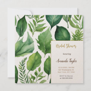Invitación Vegetación floral Caligrafía mínima Ducha nupcial