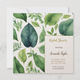 Invitación Vegetación floral Caligrafía mínima Ducha nupcial