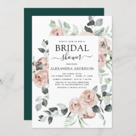 Invitación Vegetación floral de la ducha verde esmeralda