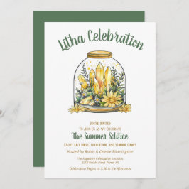 Invitación Vegetación floral de verano de Litha y cristales d