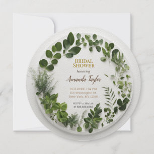 Invitación Vegetación Floral Elegante Ducha Bridal