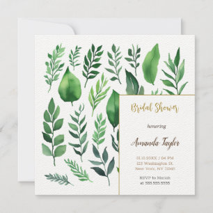 Invitación Vegetación Floral Elegante Ducha Bridal