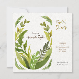 Invitación Vegetación Floral Elegante Ducha Bridal